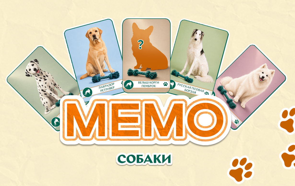Игра Мемо собаки